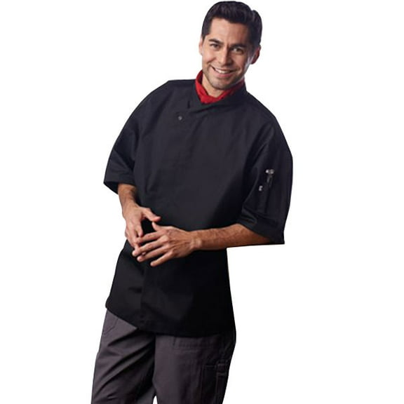 0428-0105 Calypso Chef Coat in Black - XLarge