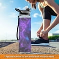 thumbnail image 6 of Qxltty Purple Light Blue Lion Water Bottle 32 oz with Straw BPA Free Reusable Fitness Sport Bottle Perfect for Travel School Outdoors and Gym, 6 of 7