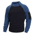 thumbnail image 4 of Taqqpue Men Long Sleeve Shirts Casual Solid Color Crewneck Fleece Pullover Tops Fall Winter Warm Loose Fit Plus Size Blouse Tops, 4 of 9