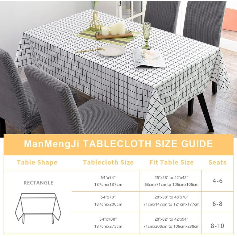 Checkered Vinyl Tablecloth Rectangle 100 Waterproof Stain