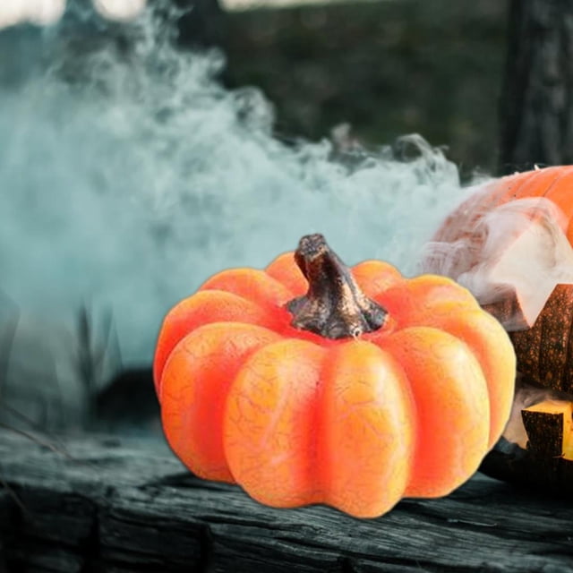 Estatua de resina Lámpara de calabaza de Halloween Linterna Adornos de acción de gracias Luces de noche LED el dormitorio de la universidad Los 6.6x6.6x4.5cm Yinane Lámpara de calabaza de Halloween