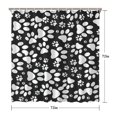 thumbnail image 5 of Black Paw Shower Curtain 72"x72" ,Bathroom Decorative Shower Curtains Set with 12 Hooks,Modern Waterproof Washable Shower Curtain, 5 of 6