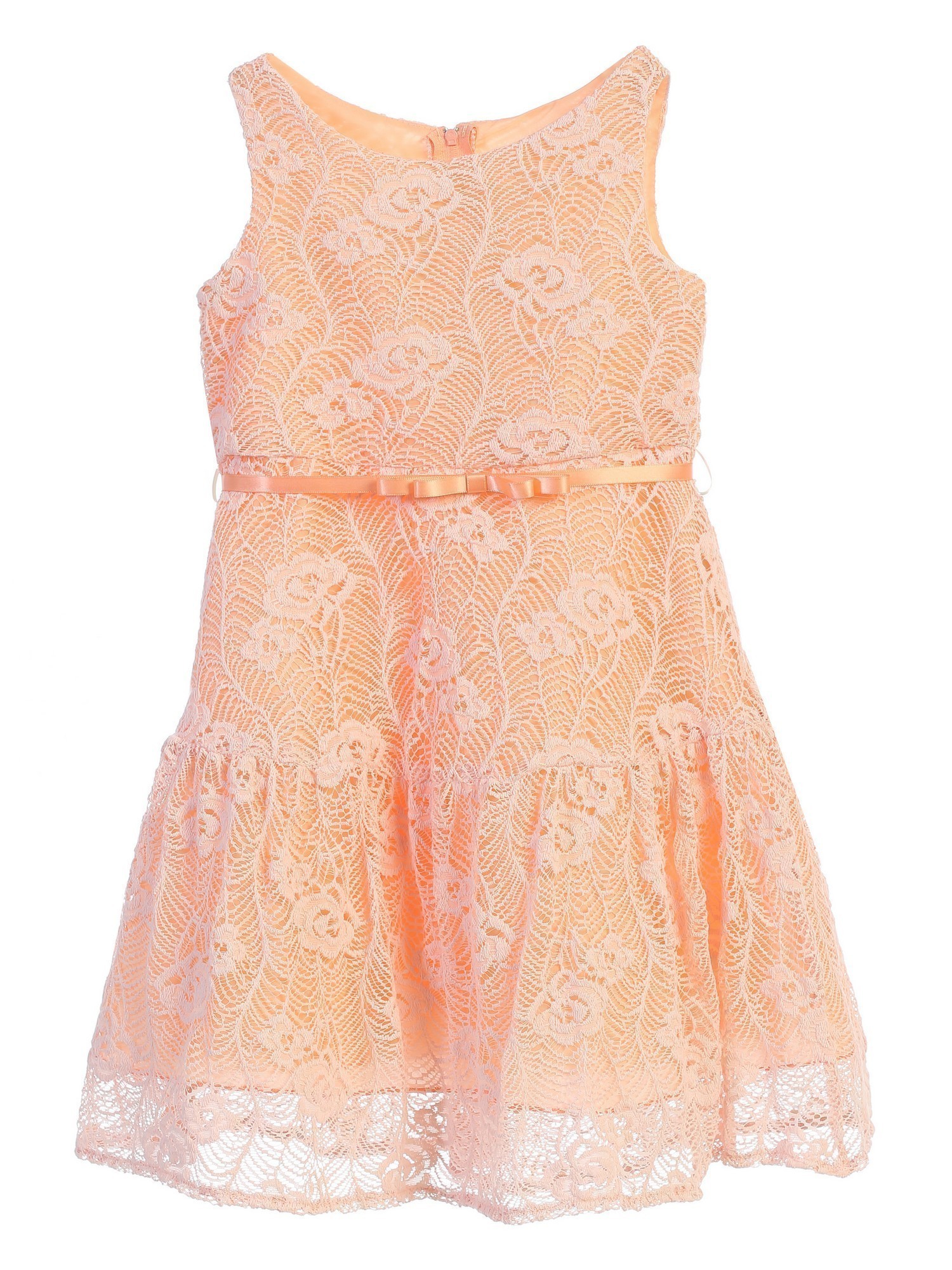 peach color flower girl dresses