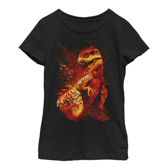 Girl's Jurassic World Newest Predator Graphic Tee Black Medium