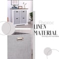 thumbnail image 2 of Cube Storage Bins 13×13 Linen Foldable Box with Handles, Collapsible Organization Basket Set of 4 Large Capacity Grewer for Closet Shelf Cabinet Bookcase Bedroom, Silver Grey, 2 of 12