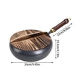 thumbnail image 3 of Klonfd Uncoated Thick With Lid High Traditional Cooking Wok And Frying Pan For Even Heat Distribution, 3 of 6
