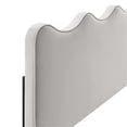 thumbnail image 4 of Pemberly Row Tête de Lit Moderne en Velours de Performance Double/grand Lit en Gris Pâle, 4 of 11