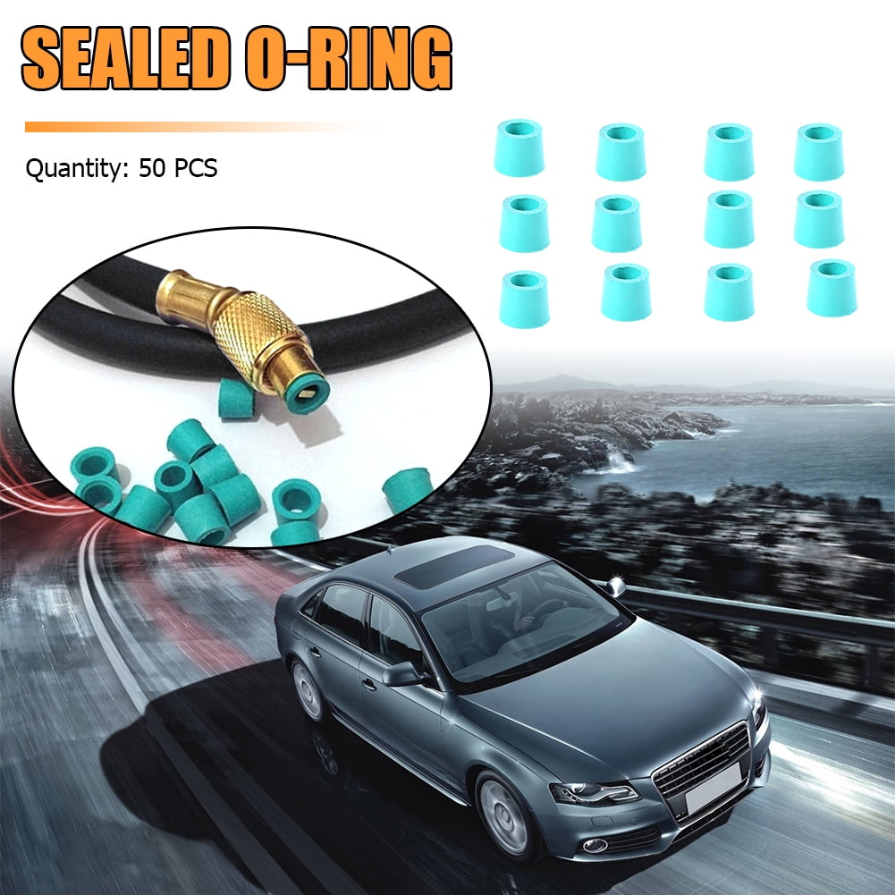 50pcs/lot A/C 1/4 Charging Hose Manifold Repair Rubber Sealing O-ring Green 