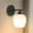 Black, variant on Wall Sconce, Wall Lighting Fixture, Bathroom Vanity Lights with White Base and Glass Shade for Bedroom Mirror Kitchen Hallway Porch, E26 Base, Bulb Not Included