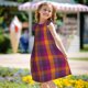 thumbnail image 5 of Fotbe Purple Yellow Buffalo Plaid Vestido de Dormir para Niñas de 3 a 10 Años, Mangas Cortas, Estilo Princesa, Pijama Camisón con Mangas Voladas-XX-Large, 5 of 6