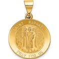 thumbnail image 1 of 14K Yellow Gold Polished And Satin St Raphael Medal Hollow Pendant (22 X 20) Made In United States xr1383, 1 of 6