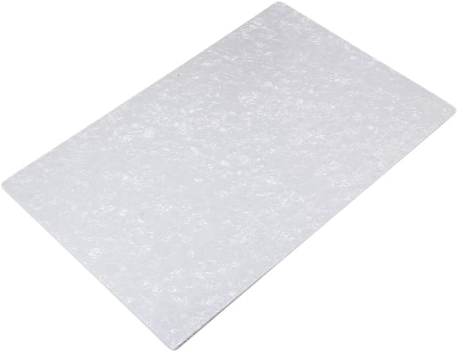 Yibuy 29 x 43 cm White Pearl 3Ply Blank Scratch Plate Guitar Pickguard Sheets 