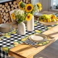 thumbnail image 4 of Lemon Round 15 Inch Placemats Set of 8, Black Plaid Check Yellow Fruit Flower Floral HeatResistant Non Slip Place Mats for Dining Table, Wipeable Braided Kitchen Table Mats for Housewarming, 4 of 9