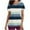 Light Blue, variant on Women's Summer Loose-Fit V-Neck Blouse Tee with Pockets Color-Block Striped Casual Pullover Resort Everyday Top