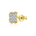 thumbnail image 5 of Wellingsale Ladies 14k Two Tone Gold Polished CZ Cross Earrings, 5 of 7