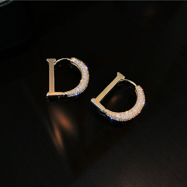 Pendientes chapados en oro de 14K para mujer, joyería coreana con perlas en D, joyería elegante para antes y después, accesorios versátiles diarios