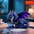 thumbnail image 4 of Yooshoverk Purple Dragon Decor 2D Acrylic Desktop Art Fantasy Theme Shelf Display Home Accent, 4 of 8