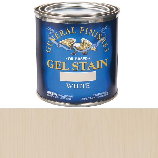 General Finishes Gel Stain, White, Half Pint