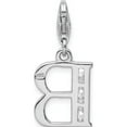 thumbnail image 3 of Sterling Silver Amore La Vita Rhodium-Plated Cz Letter B Initial Charm (33 X 12) Made In Thailand qcc104b, 3 of 5
