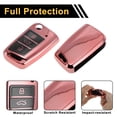 thumbnail image 4 of Unique Bargains Pink TPU Silicone Car Key Case for VW Golf 7 Mk7 Tiguan Touran T-Roc T-Cross Polo Jetta Caddy Beetle Passat-3 Buttons Remote Control Key Fob Case, 4 of 6