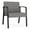 Castillo Metal, variant on Waterfall Reception Waiting Room Oversize Guest Chair / Black Steel / Blue