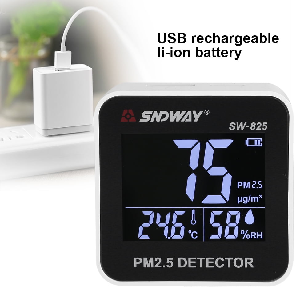 SNDWAY Digital LED Air Quality Monitor PM2.5 Detector Temperature