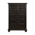 thumbnail image 2 of Maklaine Transitional Styled Wood 6-Drawer Chest in Black Finish, 2 of 10