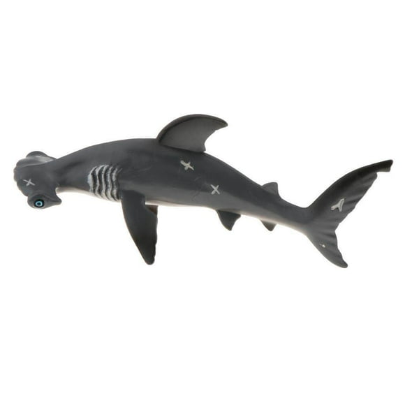 Modèle d'Animal Océanique Réaliste Jouet Cadeau pour Enfants Requins à Tête de Marteau Gris