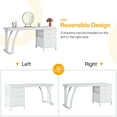 thumbnail image 3 of GVN Computer Desk, Study Writing Table,Industrial Computer Desk, 59" Study Desk with Reversible Drawer Cabinet,White, 3 of 3