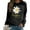 Black, variant on KHONTS Women's Crewneck Daisy Print Long Sleeve Sweatshirts Loog Sleeve Casual Tops Loose Fit Pullover Shirts White XL