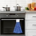 thumbnail image 6 of SKYSONIC Blue Glitter Bling Hanging Hand Towels with Hanging Loop, Hand Towels Soft Thick Dish Cloth Hand Towels for Kitchen Bathroom, with Hanging Loop, 12"x17", 6 of 6