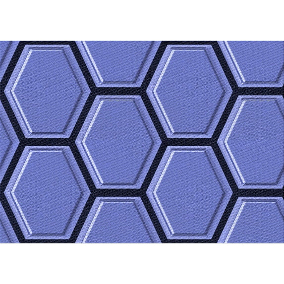 Ahgly Company Indoor Rectangle Patterned Sky Blue Dress Blue Area Rugs, 2' x 3'