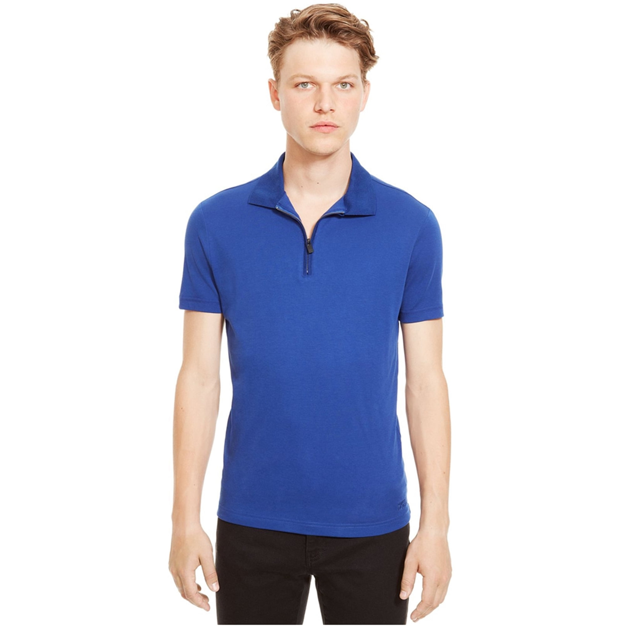 Kenneth Cole - Kenneth Cole Mens 1/4 Zip Rugby Polo Shirt, Blue, XX ...