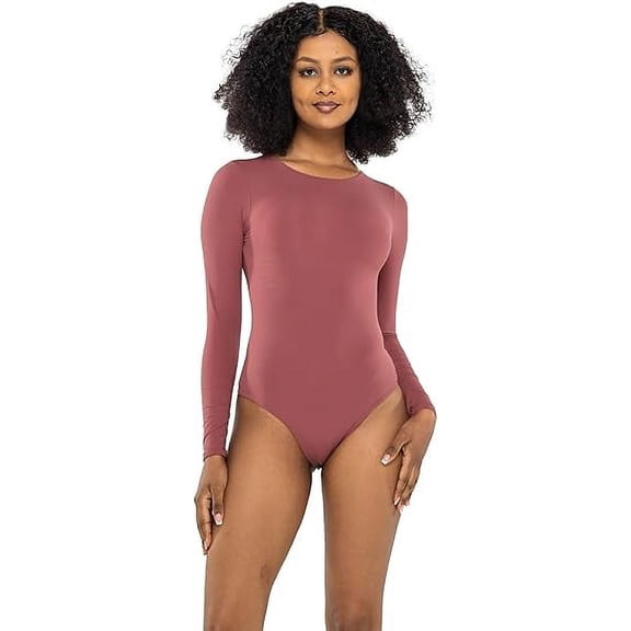 Gleefill Shapewear Bodysuit for Women Long Sleeve Tops Crew Neck Slimming Tummy Control,Women's Bodysuit Sexy Crew Neck Soft Long Sleeve Slim Fit Bodysuits Jumpsuit Casual Blouse Tops