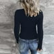 thumbnail image 4 of Prolriy - Camisetas de verano para mujer 2024, camisetas Henley de manga larga, camisetas ajustadas con botones y cuello redondo, camisetas de punto acanalado, camisetas para mujer, azul marino XXL, 4 of 7