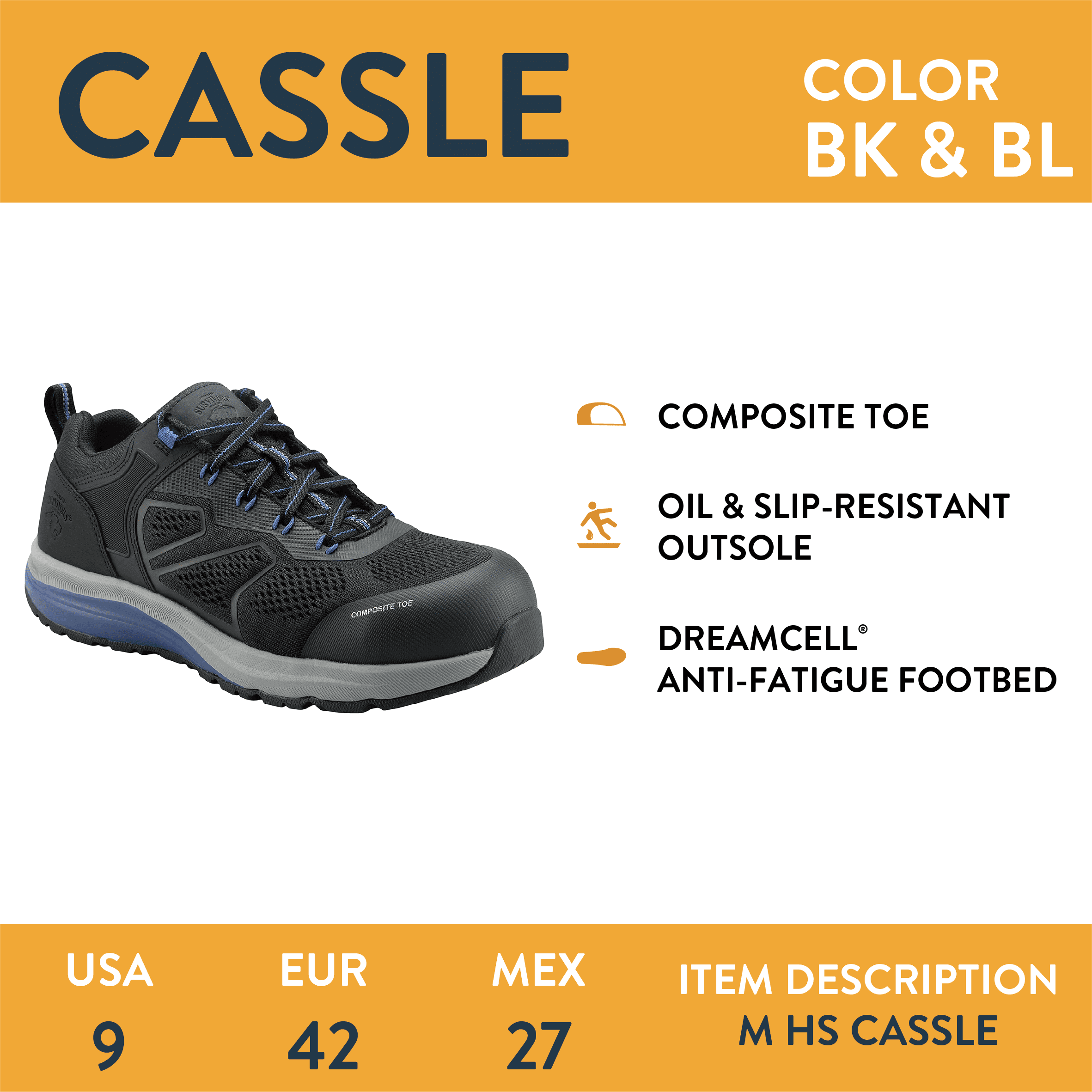 Herman Survivors Men's Cassle Composite Toe Work Shoes