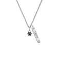 thumbnail image 2 of Delight Jewelry Silvertone Mini Translucent Black Paw Silvertone Believe Faith Prayer Hope Bar Charm Necklace, 23", 2 of 4