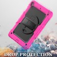 thumbnail image 5 of Case for iPad 6th / 5th Gen (2018 2017) / iPad Air 2 / iPad Pro 9.7 inch with Screen Protector, 360 Degree Rotating Kickstand Hand Strap Shockproof Cover with Shoulder Strap, Rose, 5 of 7