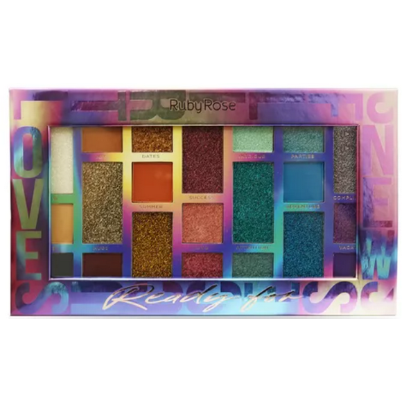 Paleta De Sombras Ready For Ruby Rose 21 Tonos Mate Glitter