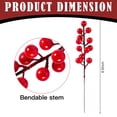 thumbnail image 3 of Jierger Liquidation Lot de 10 Tiges de Baies Rouges Artificielles Pics de Baies Rouges de Noël Branches de Baies de Houx pour Décorations d'Arbre de Noël Bricolage des Fêtes Ornements de Noël Mariage Déco Maison, 3 of 9