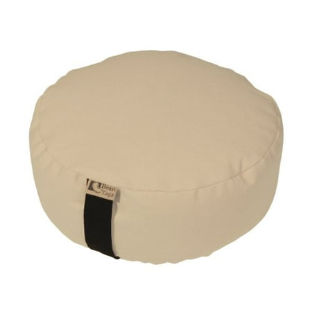 Narrow Oval Shaped Natural NATURAL - Oval XL Zafu Meditation Cushion - Yoga - 10oz Cotton - Organic Buckwheat Fill - Made in USA ()
