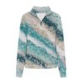 thumbnail image 3 of JUNWELL Sweat à Capuche Zippé pour Femmes, Sweatshirts Décontractés Sans Capuche, Mode à Manches Longues, Chemise à Col à Demi-Fermeture Éclair Imprimée en Solde, 3 of 4