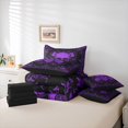 thumbnail image 6 of jejeloiu Rustic Flowers 7 Pieces Bedding Comforter Set,Gothic Skeleton Full Bedding Set,Purple Black Fitted Sheet Flat Sheet For Boys Kids,Ultra Soft Home Decor Reversible, 6 of 8