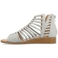 thumbnail image 3 of Journee Womens Delilah Gladiator Sliver Wedge Sandals, Widths Available, 3 of 8