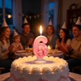 thumbnail image 4 of Tong Bow Birthday Candle For Girls Glitter Cake Topper With Design 1 2 3 4 5 6 7 8 9, 4 of 6