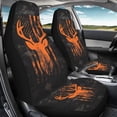 thumbnail image 4 of XYZCANDO Deer Car Front Seat Covers Breathable Orange Camo Car Seat Cover for Front Seats Set of 2 Elastic Polyester Removable Automotive Accessories for Cars Sedans and SUVs, 4 of 7