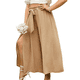 thumbnail image 3 of Pantalones Casuales de Pierna con Abertura para Mujer,Pantalones de Playa Holgados Estilo Palazzo de Cintura Alta,Pantalones de Verano Estilo Bohemio con Bolsillos. Caqui XL, 3 of 8