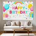 thumbnail image 6 of Colorful Happy Birthday Banner with Balloons Rainbows and Gifts Backdrop Background Party Supplies for Birthday Party Decorations Photography Props Photo Booth Decor, 6 of 7