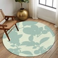 thumbnail image 2 of Round Rugs 6Ft, Green Floral Silhouette Round Area Rug Washable Indoor Throw Carpet, Spring Farmhouse Vintage Flowers Soft Non Slip Circle Rug for Office Cabinet Home Decor Aesthetic, 2 of 8