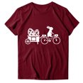 thumbnail image 3 of Pxiakgy Liquidation! T-Shirts de Pâques Col Rond pour Femmes Joyeuses Pâques Lapin avec Lunettes Blouse Décontractée Graphique Printemps Hauts Colorés Tee Femmes Topseaster Manches Courtes Chemise Décontractée Mode Vin TTG, 3 of 5